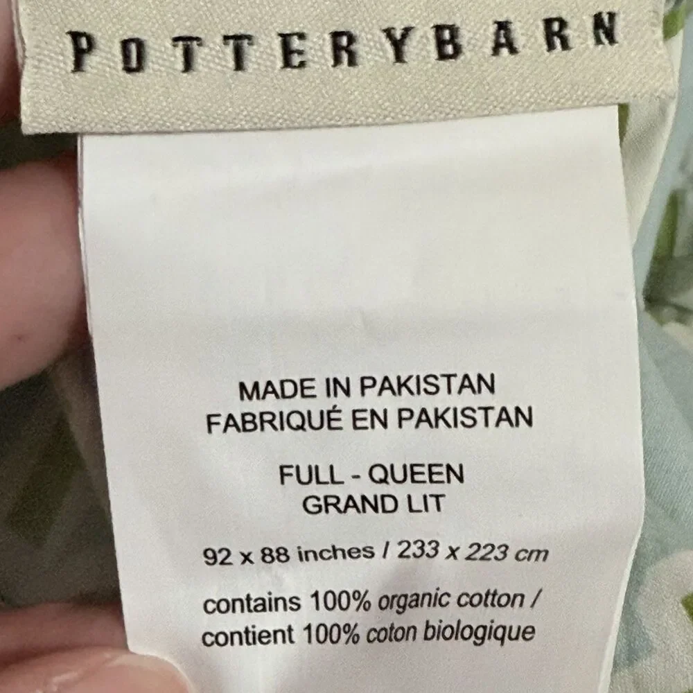Pottery Barn Shay Trellis FULL QUEEN Duvet and Euro Shams